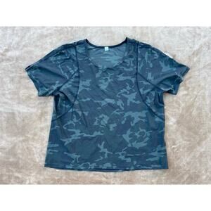 Lululemon Outrun the Heat Short Sleeve Shirt Camo Gray Women’s Size 10